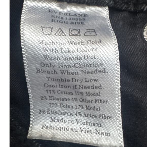 Everlane Ankle Skinny Jeans Black Wash Size 27 Button Front Five Pocket Classic - Picture 7 of 7